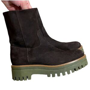 Formentini Brown Suede Chunky Leather Boots SZ EU 37